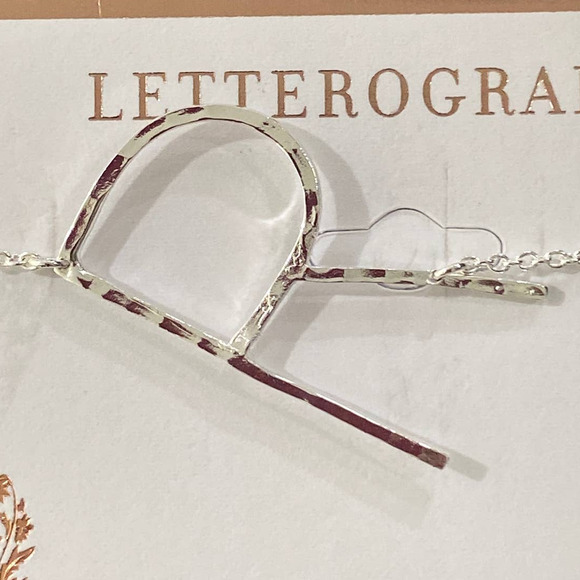 AND NOW THIS Silver-Plated Hammered Initial "R" 18" Pendant Necklace - Picture 1 of 3
